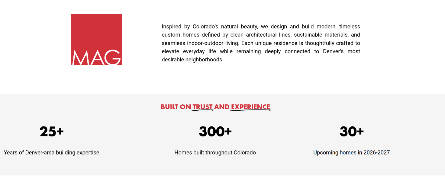 MAG Builders company overview - Built on Trust and Experience