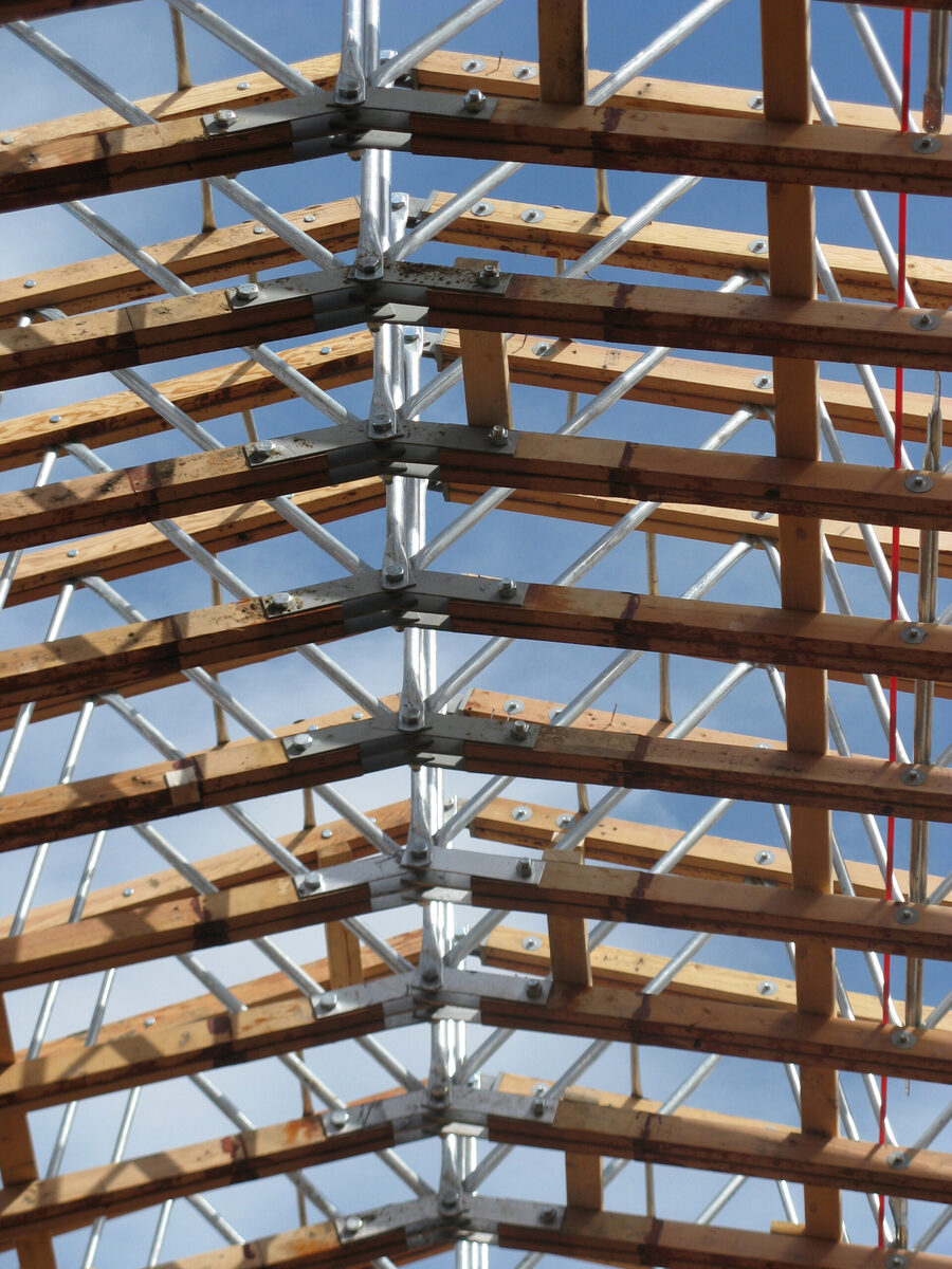 Glulam timber roof structure engineered by Lam-Wood Systems
